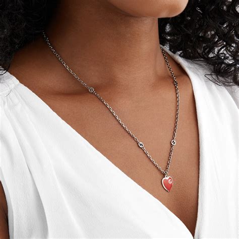 gucci red heart|heart necklace with Gucci trademark.